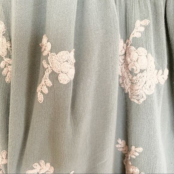 Free People Misty Green Emma Embroidered Dress M - Picture 3 of 8